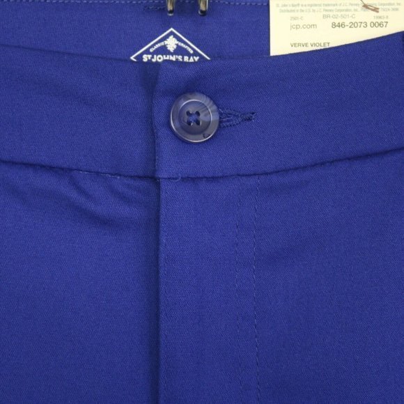 St John's Bay Secretly Slender Capri Pants Violet Purple Mid Rise 10 - Picture 9 of 11